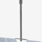 Brushed stainless steel suspension for Facet hanging room divider, product shot on white background