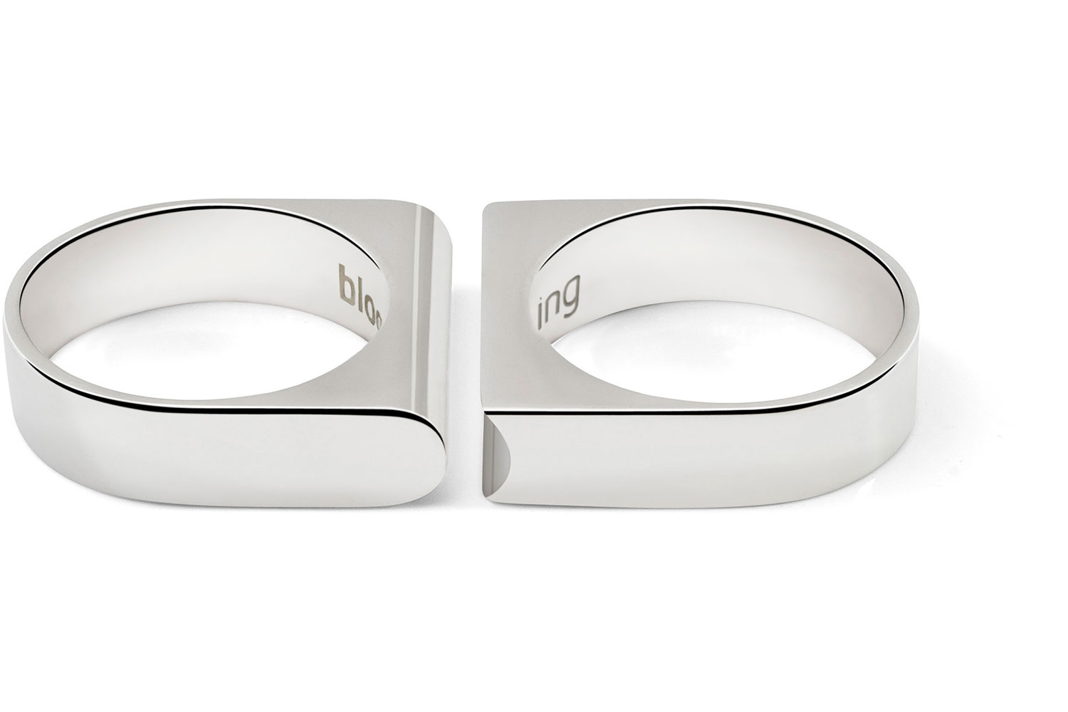 Wedding Ring Set ONE by Bloomming showing the two interlocking ring shapes.
