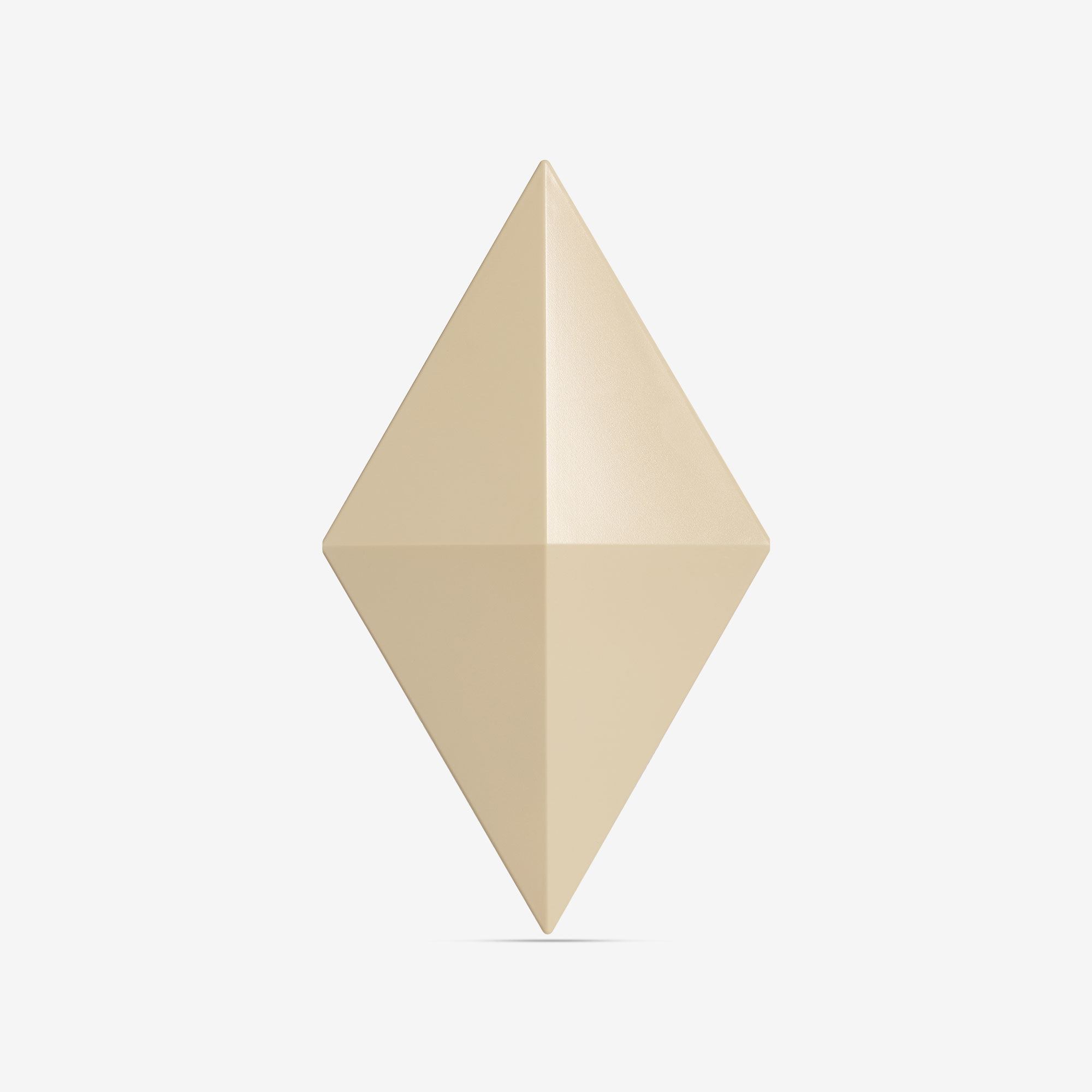 Beige color and faceted surface of the Facet room divider